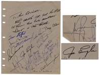 Page Signed by a Multitude of Apollo Astronauts Including Neil Armstrong, Charlie Duke & More -- With 19 Signatures in Total