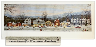 Norman Rockwell Signed Print of His Iconic Main Street at Christmas