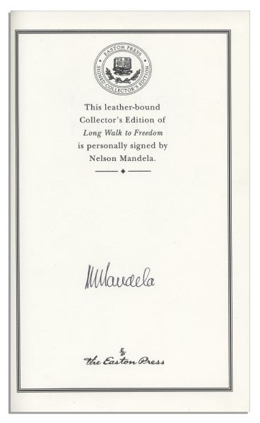 Nelson Mandela Signed Copy of His Autobiography ''Long Walk to Freedom'' -- Stunning Luxury Edition