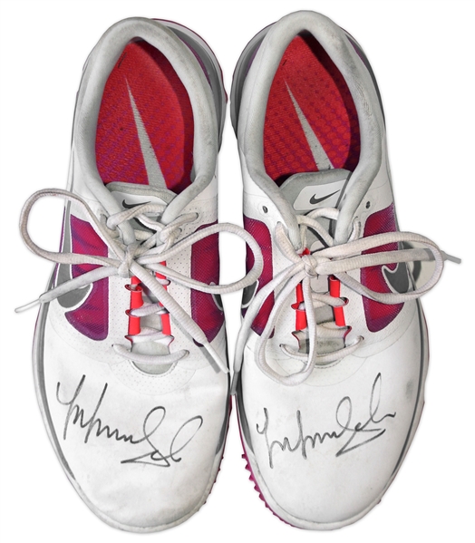 Michelle Wie Autographed & Worn Golf Shoes -- Wie Signs Her Name to Each Shoe