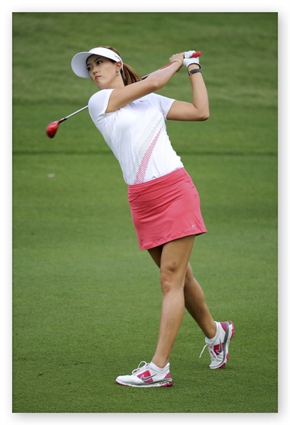 Michelle Wie Autographed & Worn Golf Shoes -- Wie Signs Her Name to Each Shoe
