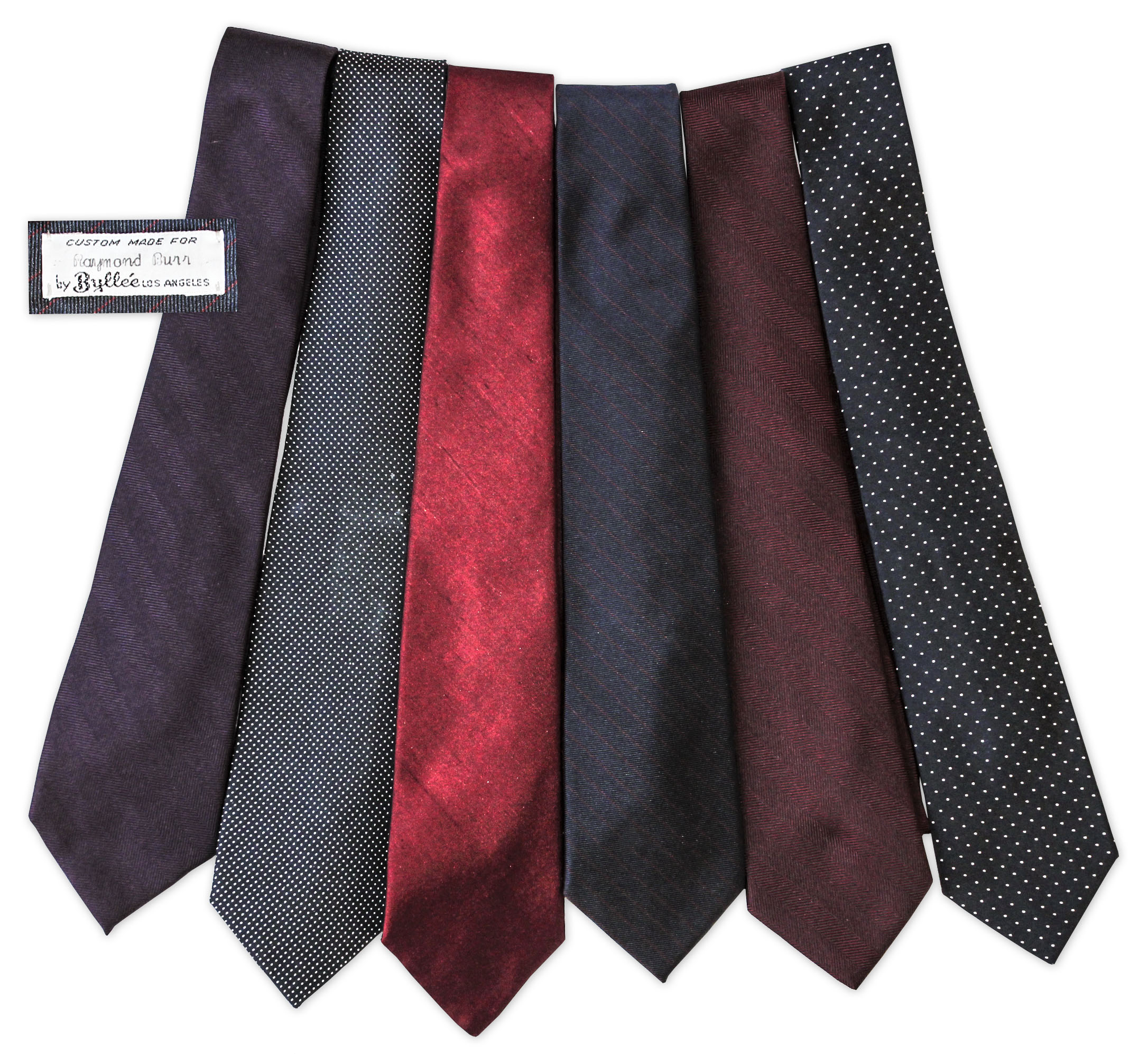 Lot Detail - Raymond Burr Lot of 6 Neckties Custom-Made for Him -- Worn ...