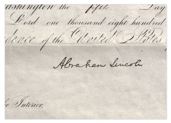 Abraham Lincoln Document Signed on 5 April 1861, One Week Before Start of Civil War -- With Full ''Abraham Lincoln'' Signature