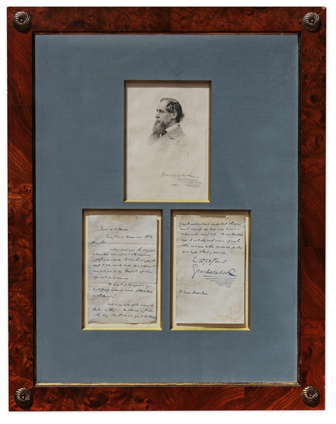 Charles Dickens Autograph Letter Signed From 1854 -- ''...The result of the night is very gratifying indeed, and fills me with pleasure...''