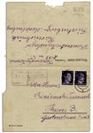 Concentration Camp Victim at Ravensbrueck Writes to His Parents -- ''...How are you? Same old, same old here and everything in order. I wish Merry Christmas and send you kisses...''