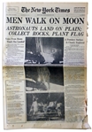 The New York Times Announces Feat of Human Achievement -- Men Walk On Moon -- 21 July 1969