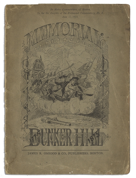 Bunker Hill Centennial Items From 1875 -- Program & Book From the Centennial & Ribbon From the Unveiling of the Memorial Monument