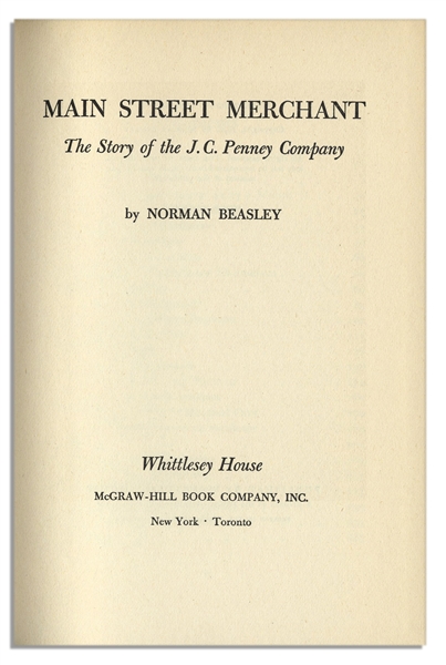 J.C. Penney ''Main Street Merchant'' Book Signed