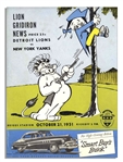 Lot of 11 Vintage Football Programs -- Ranging From 1947-1964 -- Yankees, Lions, Dons, Colts, Dodgers, 49ers, Patriots, Bills, Oilers, Broncos, Raiders, Chargers, Redskins & Bears