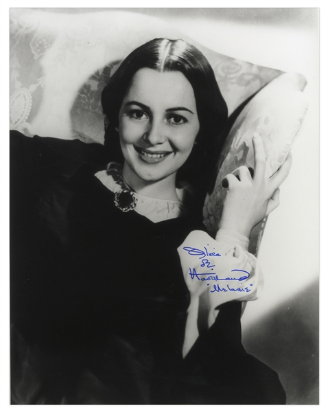Olivia De Havilland Signed Photo as Melanie from ''Gone With the Wind'' -- 11'' x 14''