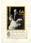 Pope Pius XI Signed Blessing & Photo Display -- Signed as Pope in 1931