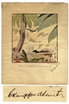 Charles Kingsford Smith Signed Print Commemorating His Pioneering Flight From United States to Australia
