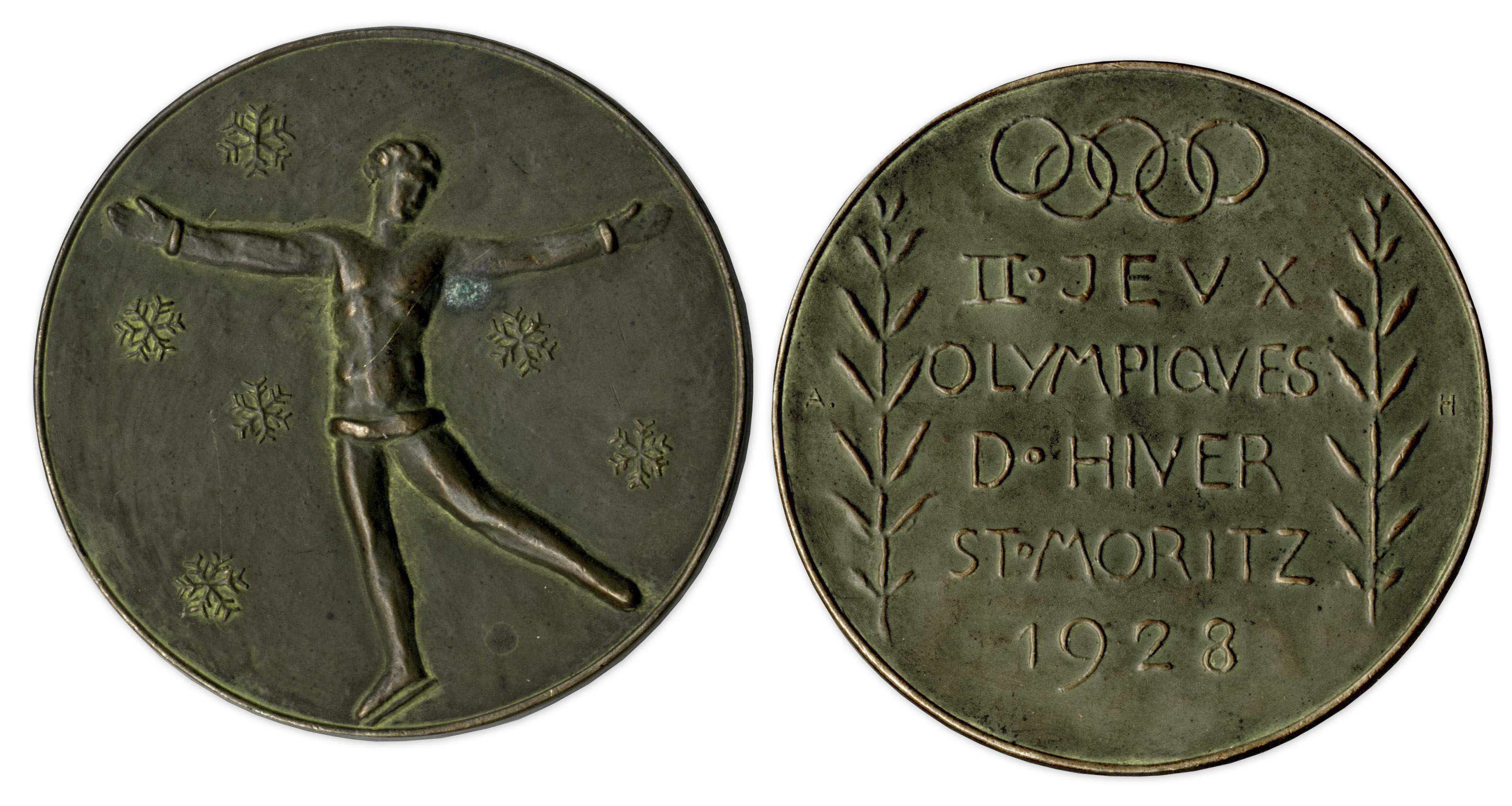 Lot Detail - Bronze Olympic Medal From the 1928 Winter Olympics, Held in St. Moritz, Switzerland