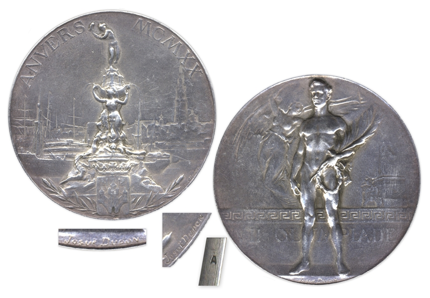 Silver Olympic Medal From the 1920 Summer Olympics, Held in Antwerp, Belgium