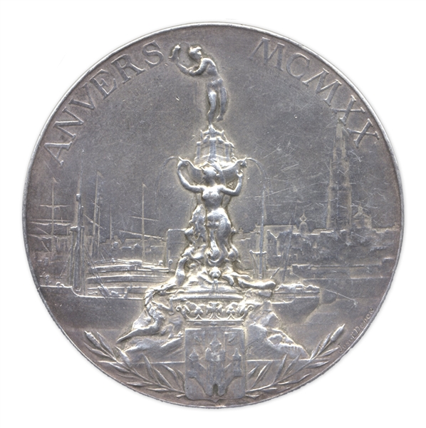 Silver Olympic Medal From the 1920 Summer Olympics, Held in Antwerp, Belgium