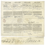 Martin Van Buren Four-Language Ships Paper Signed as President