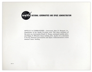 Alan Shepard Signed 10'' x 8'' NASA Photograph