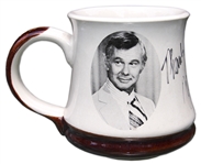 Johnny Carson Signed Mug Used on His Desk During ''The Tonight Show'' -- Previously Owned by Carson's Personal Correspondent Who Worked on the Show for 10 Years