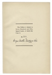 Andrew Carnegie Signed Book -- ''History of Saint Andrew's Society''