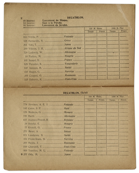 1928 Summer Olympics Program -- Held in Amsterdam