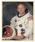 Neil Armstrong Uninscribed Signed Photo in His White Spacesuit -- With Steve Zarelli COA