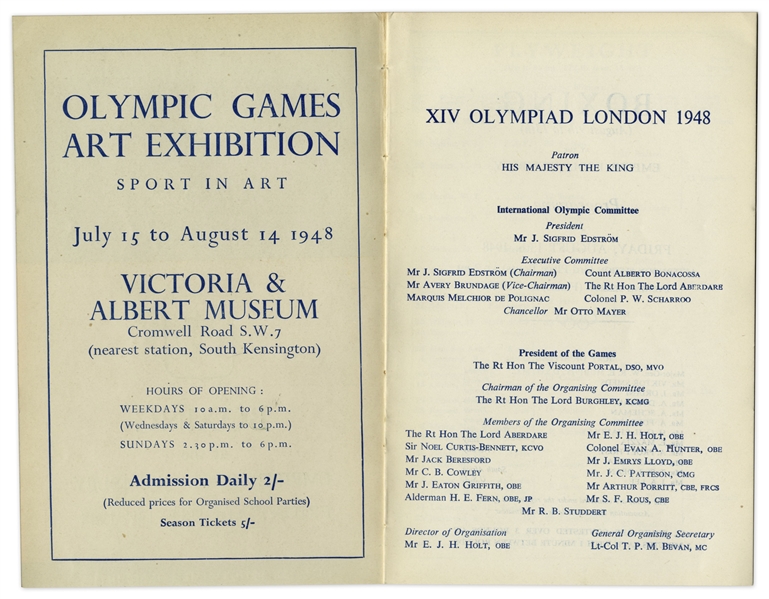 1948 London Summer Olympics Boxing Program