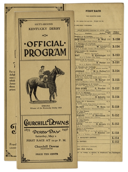 1936 Kentucky Derby Racing Program