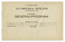 1912 Swedish Summer Olympics Preliminary General Program