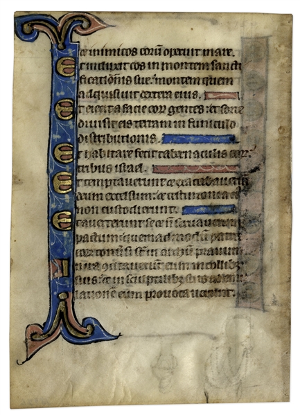 13th Century Hand-Painted Psalter Leaf