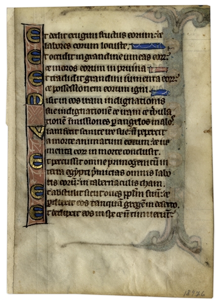 13th Century Hand-Painted Psalter Leaf