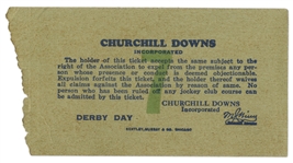 1933 Kentucky Derby Ticket Stub