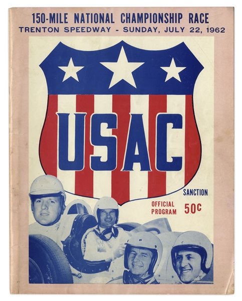 A.J. Foyt & Don Branson Signed 1962 USAC National Championship Racing Program