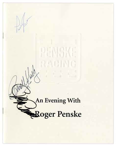 ''An Evening With Roger Penske'' Program Signed by Penske, Carroll Shelby & Parnelli Jones