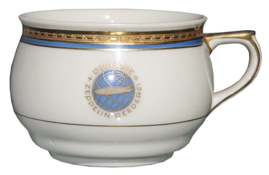 China Used on Historic Hindenburg Zeppelin Airship -- Cup & Saucer Designed by Heinrich & Company -- Not the Set Designed for Tourists