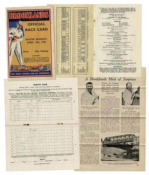 1936 Brooklands Racing Program