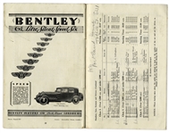 1929 Brooklands Race Program -- Inaugural Year of Race