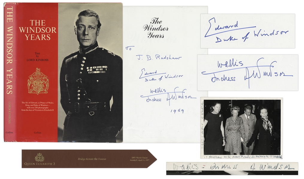 Duke and Duchess of Windsor Signed Book, ''The Windsor Years'' -- With Additional Signed Photo by Wallis Simpson