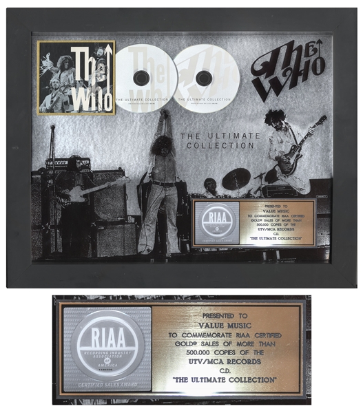 The Who RIAA Platinum Record Award for ''The Ultimate Collection''