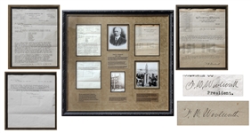 Frank Woolworth Pair of Letters Signed, in Handsome Framed Presentation