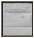 Frank Woolworth Pair of Letters Signed, in Handsome Framed Presentation
