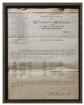 Frank Woolworth Pair of Letters Signed, in Handsome Framed Presentation