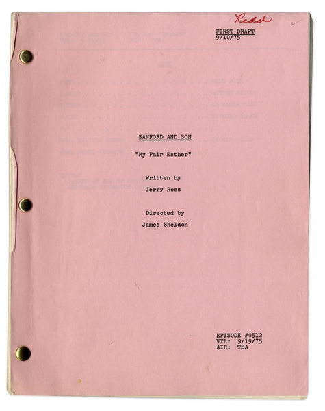 ''Sanford & Son'' Season 5, Episode 9, First Draft Script Owned & Annotated by Redd Foxx -- 34 Pages -- Very Good Condition -- From Redd Foxx Estate
