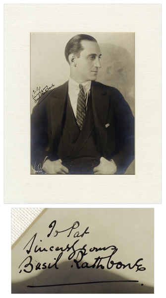 Basil Rathbone Signed 11.25'' x 14.5'' Photo