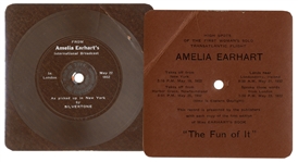 Amelia Earhart Signed First Printing of ''The Fun of It'' -- Includes Record With Audio Recordings From Earhart's Internationally Broadcast 1932 Flight