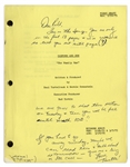 ''Sanford & Son'' Season 4, Episode 25, First Draft Script Owned by Redd Foxx -- With Signed Note From Writer Saul Turtletaub -- 43 Pages -- Very Good Condition -- From Redd Foxx Estate