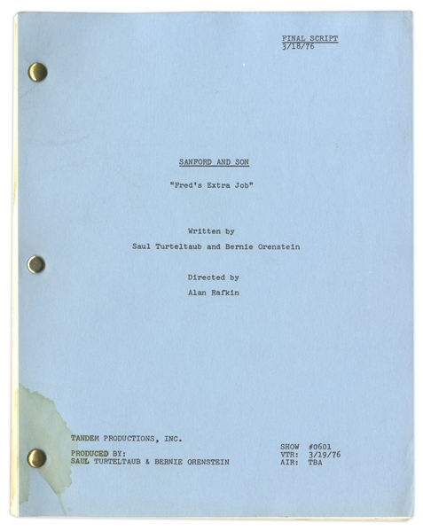 ''Sanford & Son'' Season 6, Episode 8, Final Draft Script Owned & Annotated by Redd Foxx -- 43 Pages -- Very Good Condition -- From Redd Foxx Estate