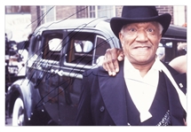 Mike Tyson Signed Photo With Redd Foxx on Set of ''Harlem Nights'' in 1989 -- Inscribed to Foxx's Daughter Debbie -- 10'' x 8'' -- Very Good Condition -- From Redd Foxx Estate