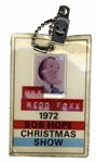 1972 Bob Hope Christmas Show ID Badges for Mrs. Redd Foxx -- From Hope's 9th and Final Overseas USO Tour -- 2.5'' x 3.75'' and 4'' x 5.75'' -- Very Good Condition -- From Redd Foxx Estate