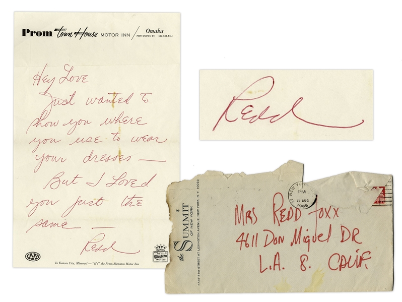 Redd Foxx Signed Love Letter to His Wife in 1966 -- ''...I loved you just the same...'' -- Includes Envelope -- 5.5'' x 8.5'' -- Very Good Condition -- From Redd Foxx Estate