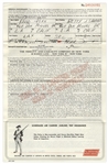 Redd Foxx of ''Sanford & Son'' Signed Airline Trip Insurance Policy From 1964 -- 8.5'' x 13'' -- Near Fine Condition -- From Redd Foxx Estate